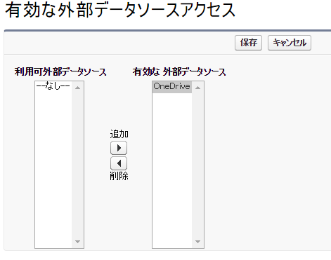 有効な外部データソースアクセス