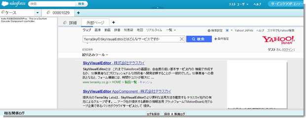外部ページ - Service Cloud コンソール