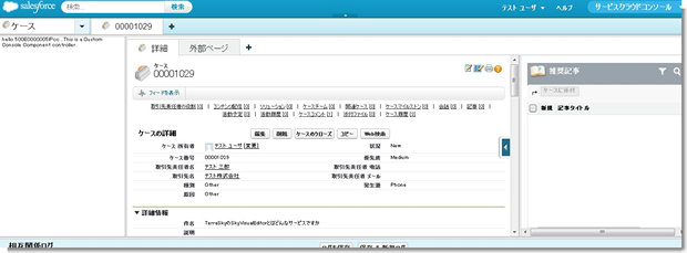 ケース  00001029 - Service Cloud コンソール