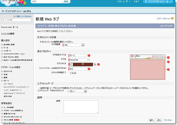 新規 Web タブ ~ Salesforce - Developer Edition_1