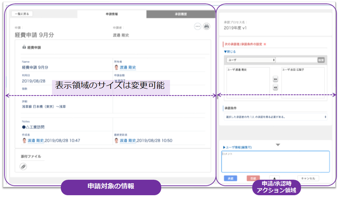 申請・承認画面